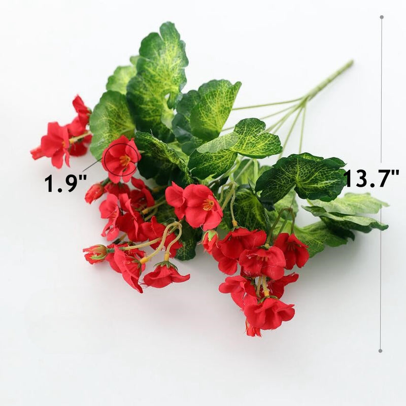 13.7 Inch Silk Begonia Bush Artificial Flowers Bulk Quantity