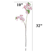 32 Inch Artificial Begonia Blossom Branches Pink Spring Flowers Bulk 10 Pcs