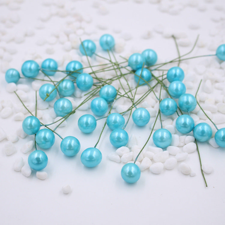 400 Pcs Artificial Pearls Holly Berry Picks on Wire for Crafts Christmas Tree Wreath DIY