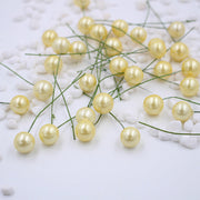 400 Pcs Artificial Pearls Holly Berry Picks on Wire for Crafts Christmas Tree Wreath DIY