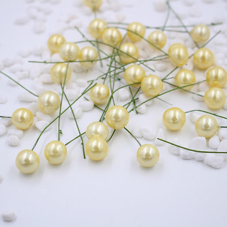 400 Pcs Artificial Pearls Holly Berry Picks on Wire for Crafts Christmas Tree Wreath DIY