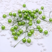 400 Pcs Artificial Pearls Holly Berry Picks on Wire for Crafts Christmas Tree Wreath DIY