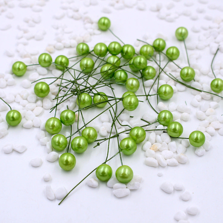 400 Pcs Artificial Pearls Holly Berry Picks on Wire for Crafts Christmas Tree Wreath DIY