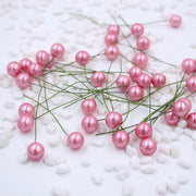 400 Pcs Artificial Pearls Holly Berry Picks on Wire for Crafts Christmas Tree Wreath DIY