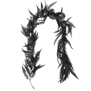 5 Pcs Artificial Black Fern Plants for Halloween, Indoor and Outdoor Decor, Bulk Set