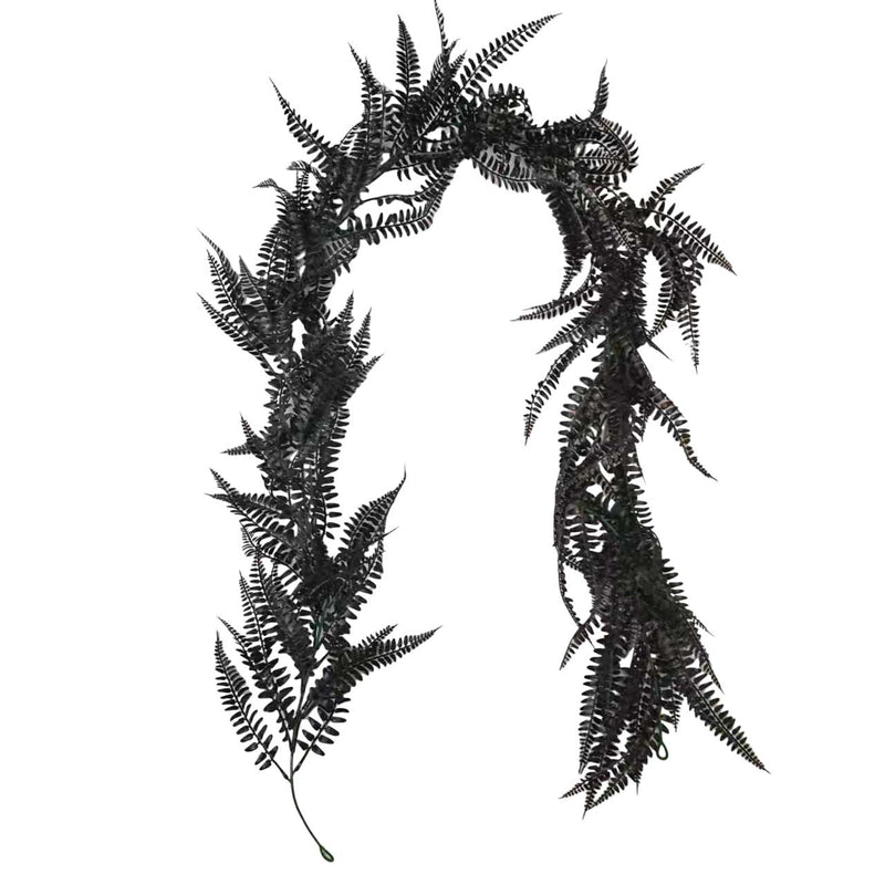 5 Pcs Artificial Black Fern Plants for Halloween, Indoor and Outdoor Decor, Bulk Set