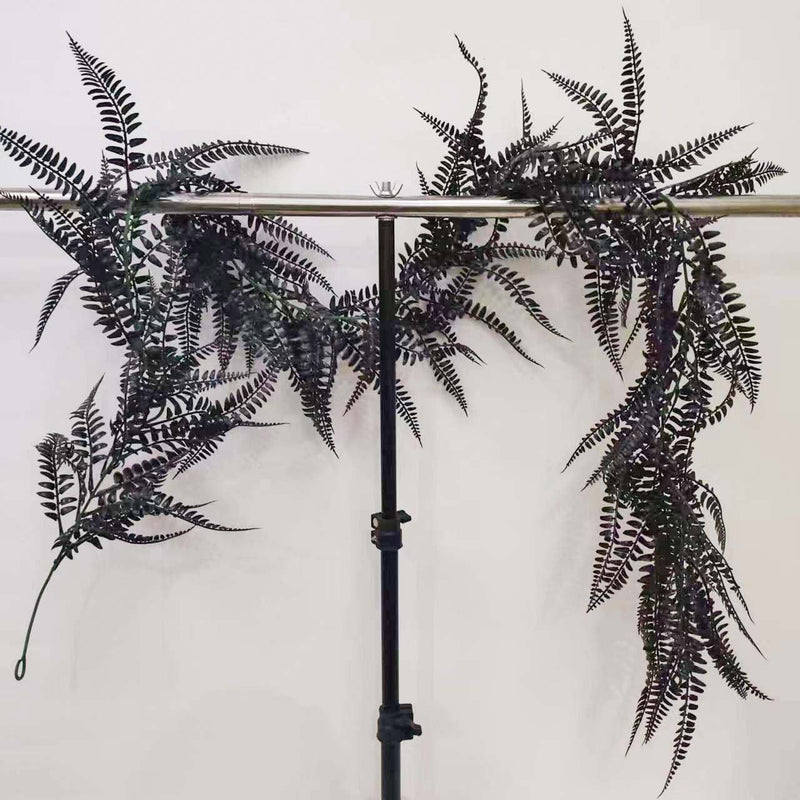 5 Pcs Artificial Black Fern Plants for Halloween, Indoor and Outdoor Decor, Bulk Set