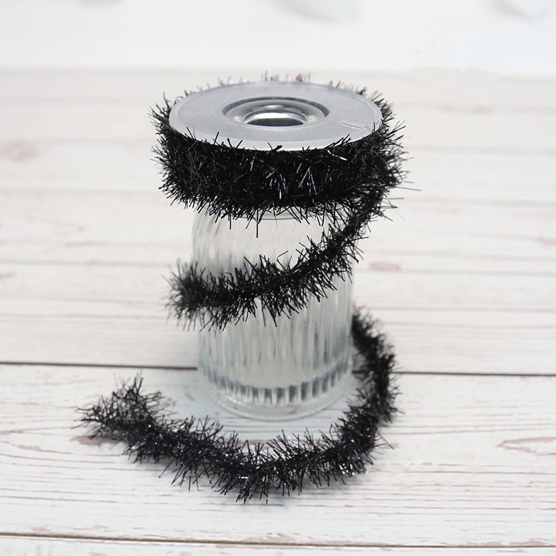 8.8 Ft Halloween Tinsel Garland Roll, Shiny Twist, Bulk Quantity, Decorative Hanging Garland
