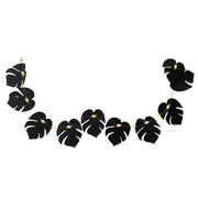 10 Pcs Black Tropical Palm Monstera Leaves Garland String Lights, Artificial Halloween Decor