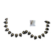 10 Pcs Black Tropical Palm Monstera Leaves Garland String Lights, Artificial Halloween Decor