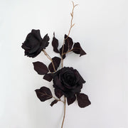 26 Inch Black Artificial Rose Stems Spray 10 Pcs Long Halloween Flower Arrangement