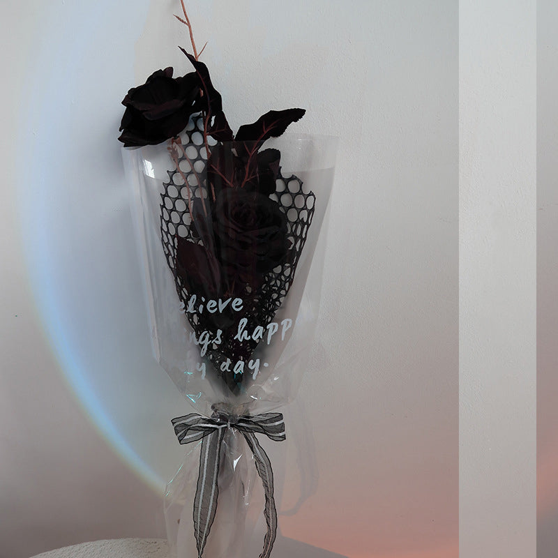 26 Inch Black Artificial Rose Stems Spray 10 Pcs Long Halloween Flower Arrangement