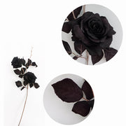 26 Inch Black Artificial Rose Stems Spray 10 Pcs Long Halloween Flower Arrangement