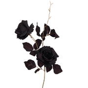26 Inch Black Artificial Rose Stems Spray 10 Pcs Long Halloween Flower Arrangement