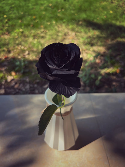 10 Pcs Black Silk Rose Bouquet 12 Inch Artificial Flowers Halloween Centerpiece Bulk