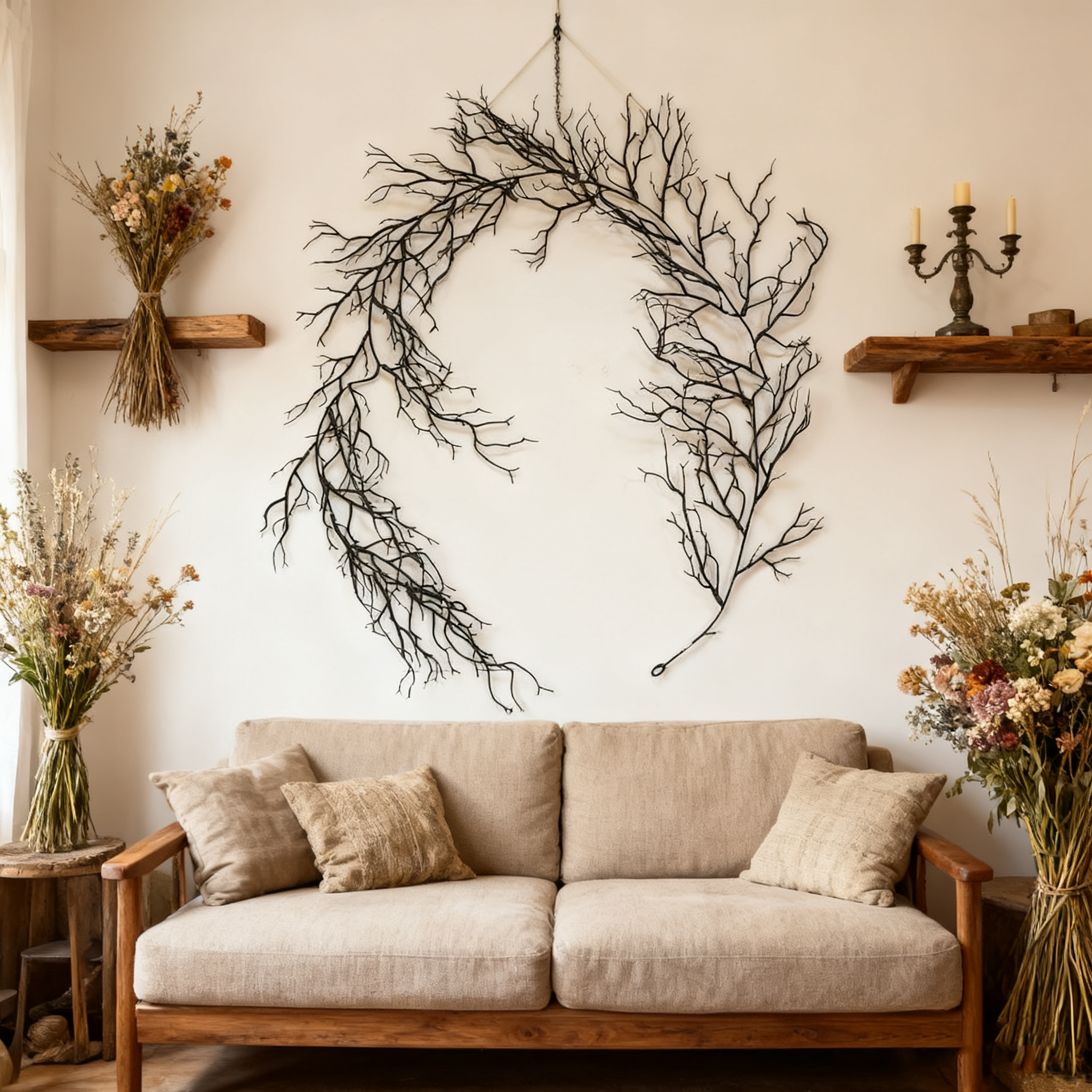 Black Twig Vine Artificial Plant - 68.9 Faux Branches for Indoor Decor, Wall Scenes & Home Styling