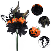 10 Pcs Artificial Pumpkin Maple Eucalyptus Leaf Floral Stems for Halloween Vase Arrangement