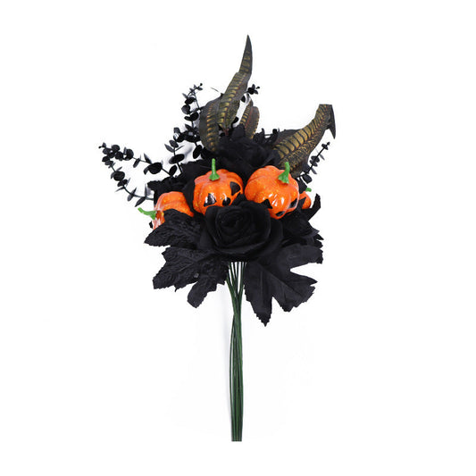 10 Pcs Artificial Pumpkin Maple Eucalyptus Leaf Floral Stems for Halloween Vase Arrangement