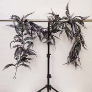 5 Pcs Artificial Black Fern Plants for Halloween, Indoor and Outdoor Decor, Bulk Set
