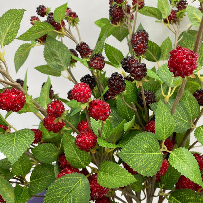 Premium 6pcs Blackberry Stems 28.7-Inch Lifelike Artificial Plants UV Resistant Mulberry Décor for Wedding Home & Office Centerpiece