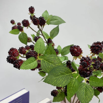 Premium 6pcs Blackberry Stems 28.7-Inch Lifelike Artificial Plants UV Resistant Mulberry Décor for Wedding Home & Office Centerpiece