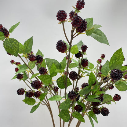 Premium 6pcs Blackberry Stems 28.7-Inch Lifelike Artificial Plants UV Resistant Mulberry Décor for Wedding Home & Office Centerpiece