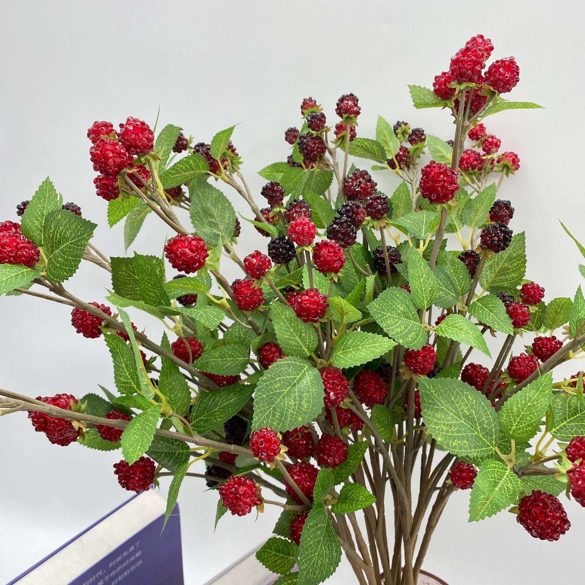 Bulk Exclusive 28.7" Blackberry Stems Spray Lifelike Mulberry Artificial Fruit Plants Wholesale