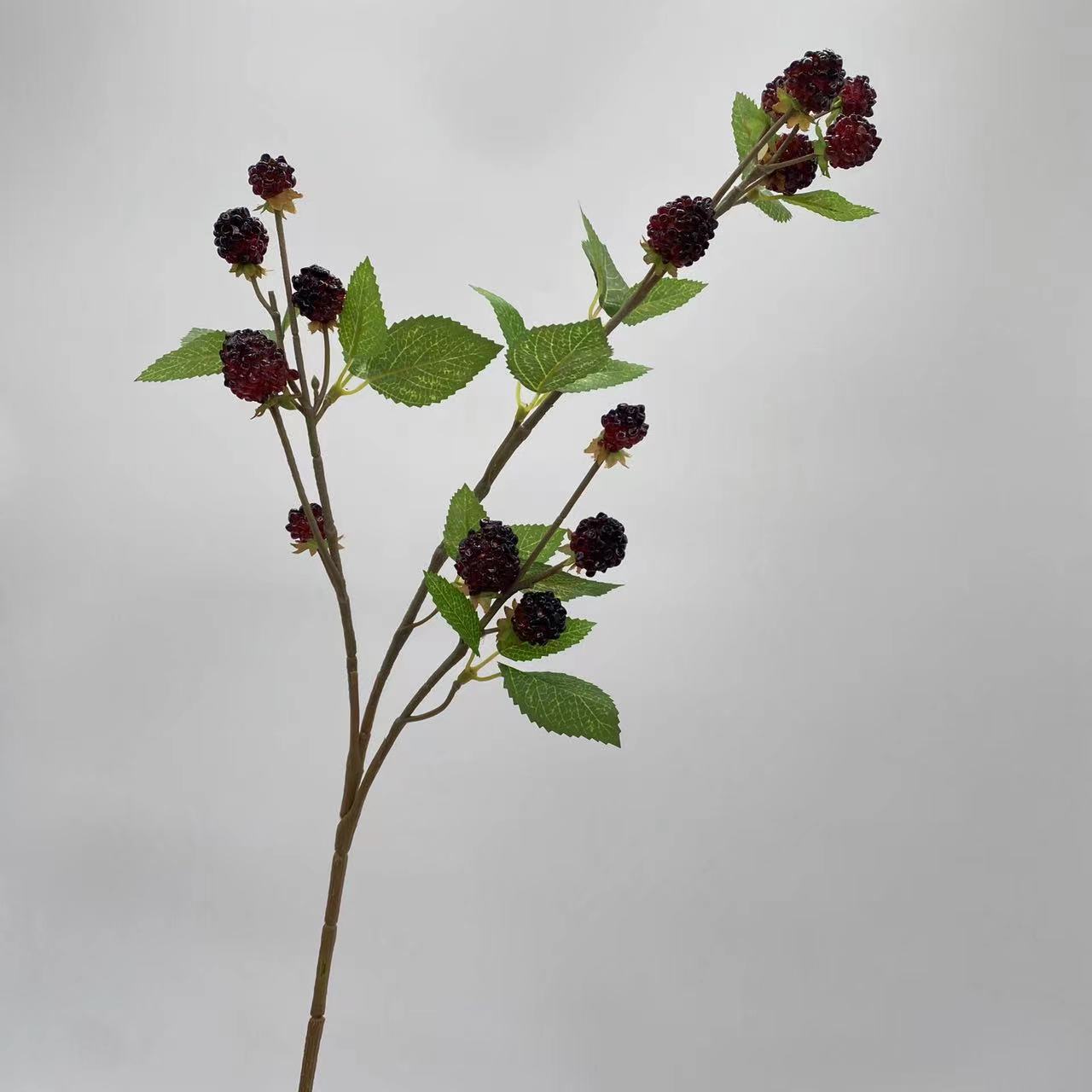 Premium 6pcs Blackberry Stems 28.7-Inch Lifelike Artificial Plants UV Resistant Mulberry Décor for Wedding Home & Office Centerpiece