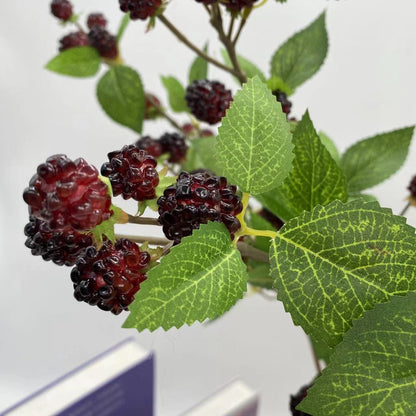 Premium 6pcs Blackberry Stems 28.7-Inch Lifelike Artificial Plants UV Resistant Mulberry Décor for Wedding Home & Office Centerpiece