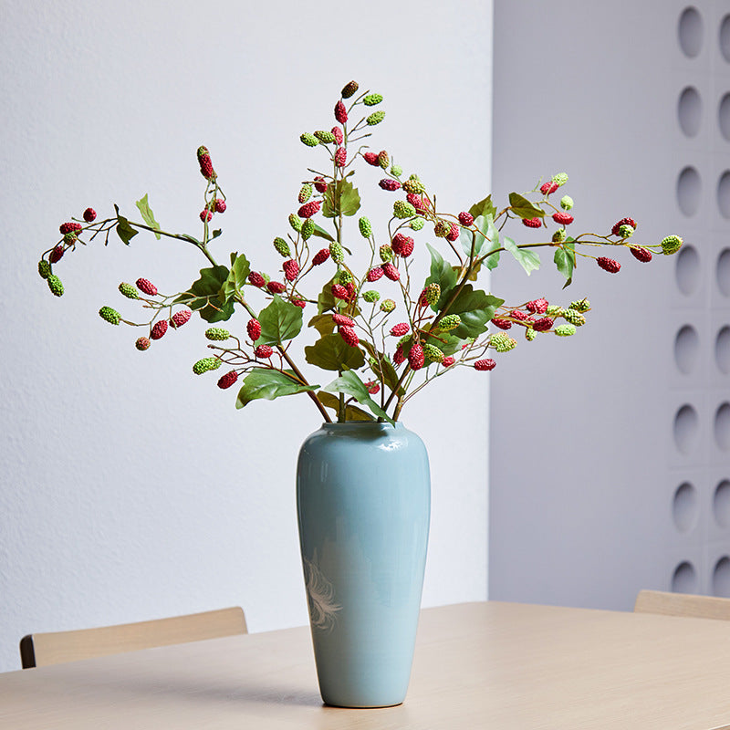 3 Pcs Artificial Mulberry Blackberry Fruit Stems Bouquet Spray Bulk