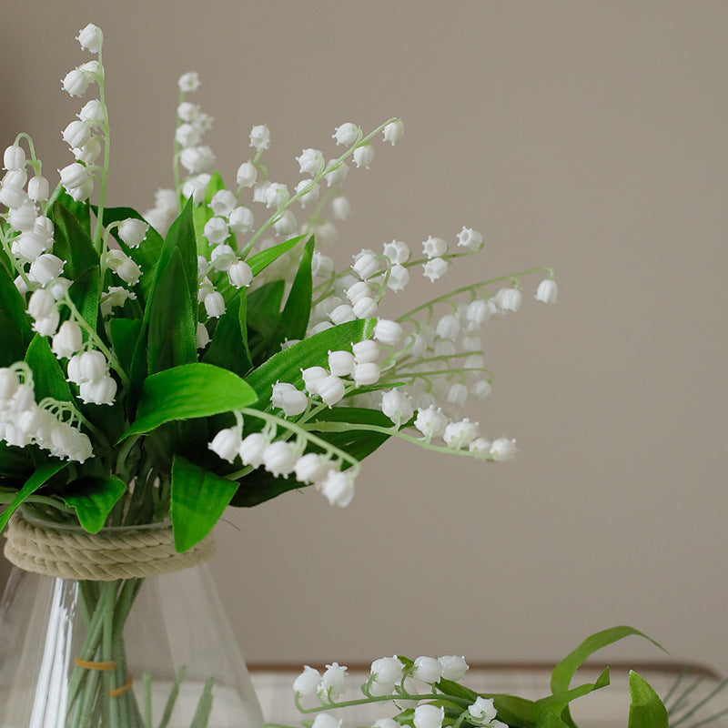 13.8 Inch White Lily of the Valley Artificial Flowers 10 Stems Faux Silk Wedding Centerpiece