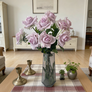 28.7 Inch Real Touch Ruffled Silk Roses, Lifelike Artificial Flowers for Wedding and Home Decor