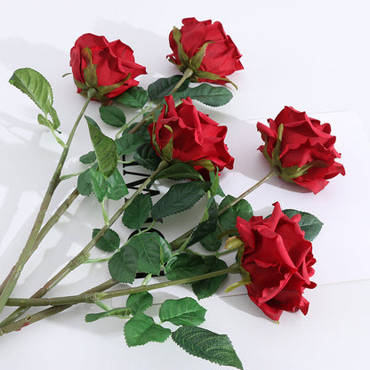Bulk Real Touch Artificial Flowers Arrangement 17-Inch Blooming Rose Stems Wholesale