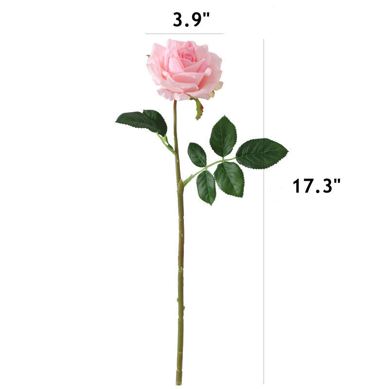 Bulk Real Touch Artificial Flowers Arrangement 17-Inch Blooming Rose Stems Wholesale