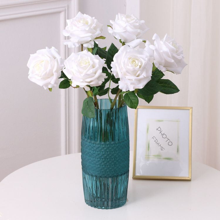 17 Inch Real Touch Artificial Blooming Rose Stems Bulk Wholesale Arrangement