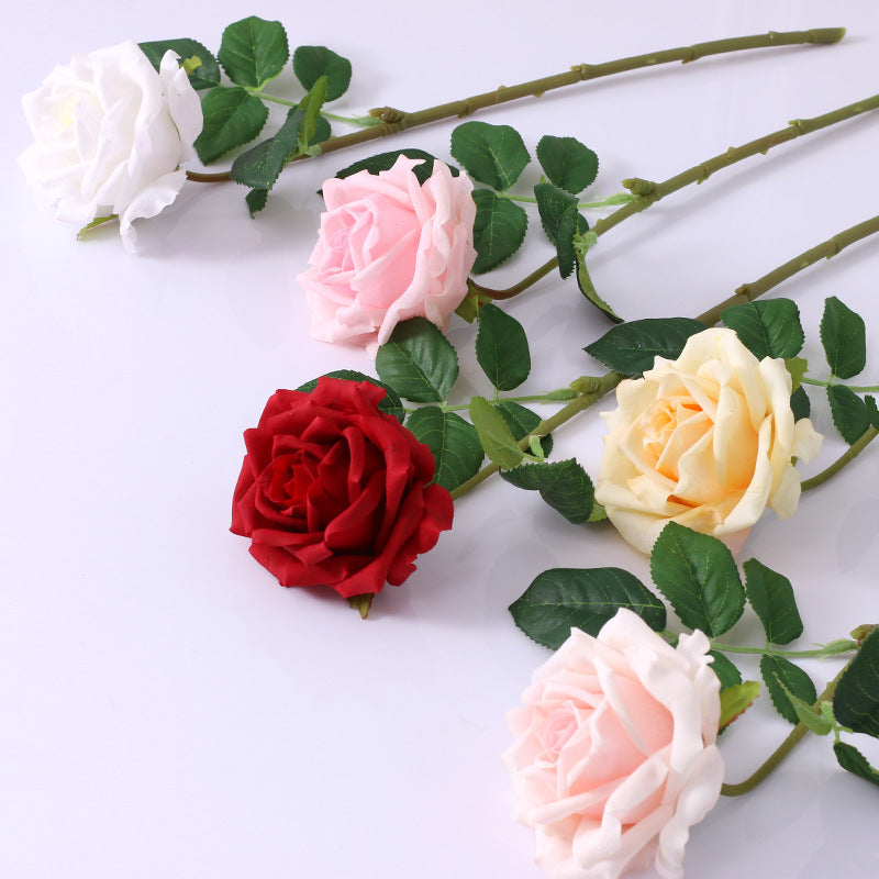 Bulk Real Touch Artificial Flowers Arrangement 17-Inch Blooming Rose Stems Wholesale