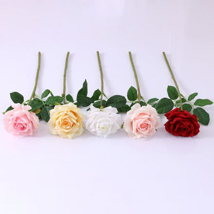 Bulk Real Touch Artificial Flowers Arrangement 17-Inch Blooming Rose Stems Wholesale