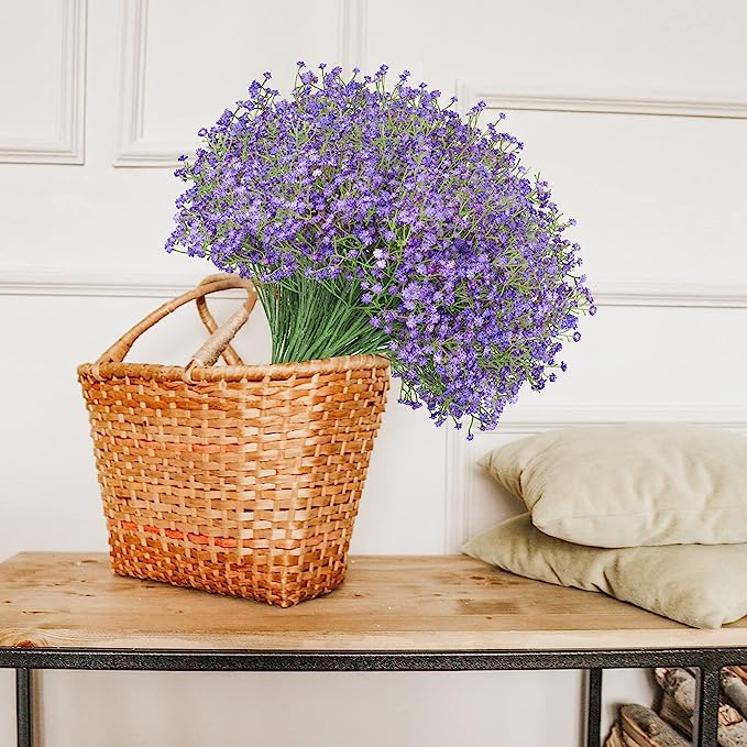 23.6 Inch Baby's Breath Artificial Flowers 10 Pcs Real Touch Silk Stems for Crafts DIY Wedding Party Home Garden Office