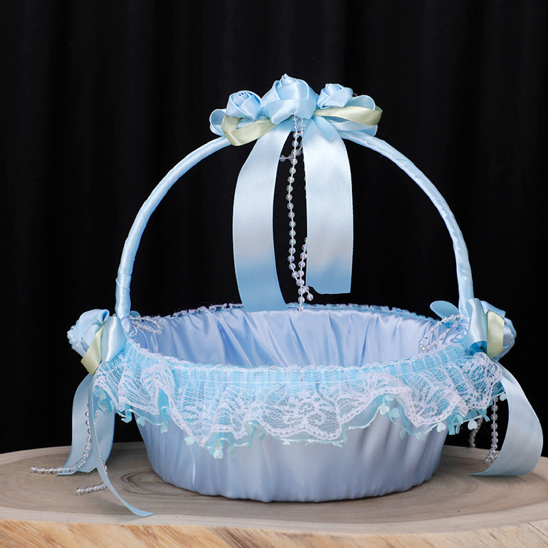 8.6 Inch Artificial Girl Basket with Pearl Decoration – Bulk Wholesale Quantity