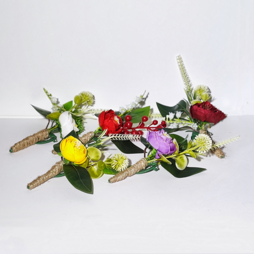 White Mini Rose Boutonnieres 12 Pcs Artificial Flowers for Men Wedding Ceremony Anniversary