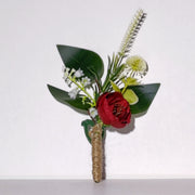 White Mini Rose Boutonnieres 12 Pcs Artificial Flowers for Men Wedding Ceremony Anniversary