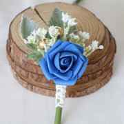 5 Inch Artificial Rose Boutonniere for Men Wedding, Bulk with Pins