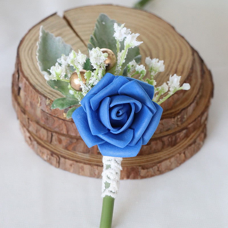 5 Inch Artificial Rose Boutonniere for Men Wedding, Bulk with Pins