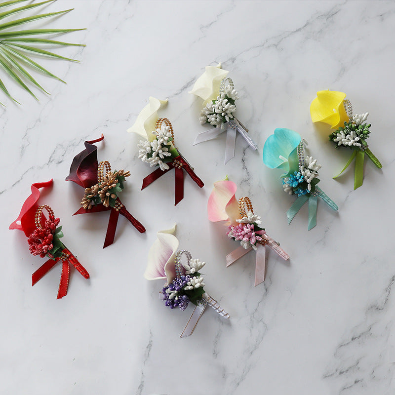9 Colors Bulk Calla Lily Boutonniere Flowers Artificial Silk 50 Pcs