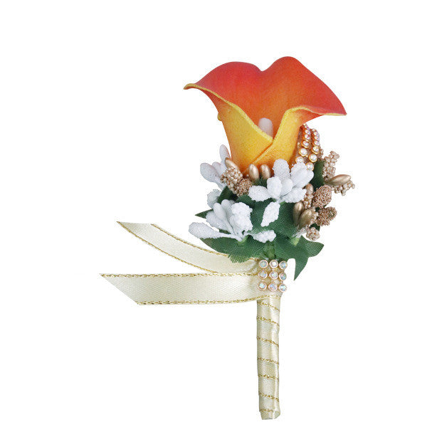 9 Colors Bulk Calla Lily Boutonniere Flowers Artificial Silk 50 Pcs