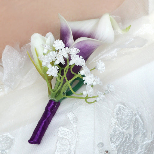 Purple Calla Lily Artificial Flowers 12 Inch 10 Pcs Bulk Wedding Prom Party Corsage