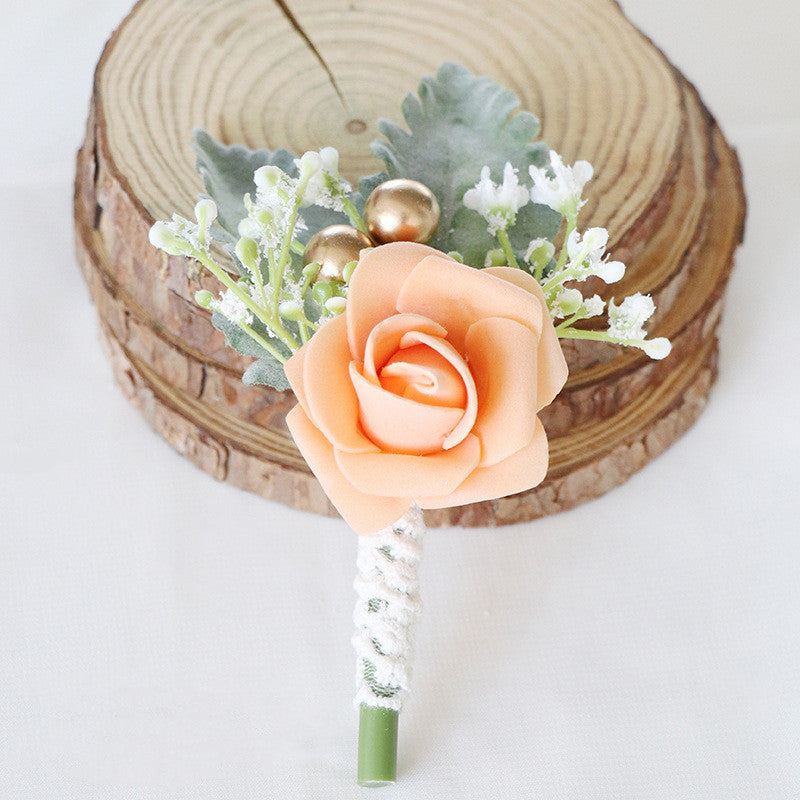 5 Inch Artificial Rose Boutonniere for Men Wedding, Bulk with Pins
