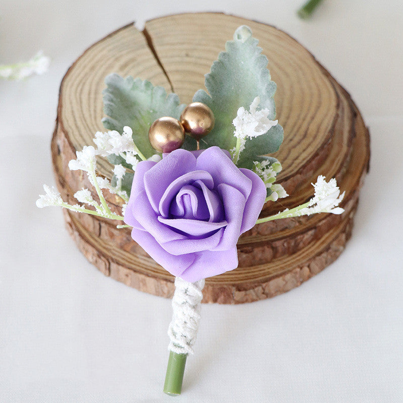 5 Inch Artificial Rose Boutonniere for Men Wedding, Bulk with Pins