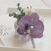 Handmade Purple Orchid Boutonnieres, Bulk Quantity, Artificial Flowers for Weddings