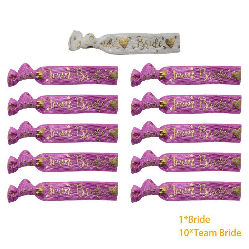 Bride Tribe Wristbands Set, 11PCS Team Bride & Bride Elastic Bracelets for Bachelorette & Wedding Parties